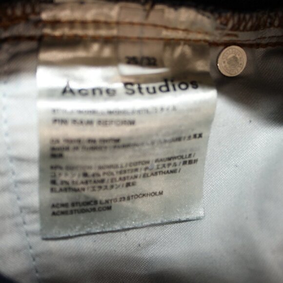 Acne Studios Pin Raw Reform High Rise Skinny Size 25 - Picture 4 of 5